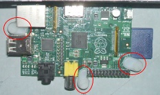 Extra image of Feet, Clips and mounting screw kit to mount a Rev 1 Raspberry Pi 1 on a '4D ATX/Mini ITX Case mounting bracket and backplate'